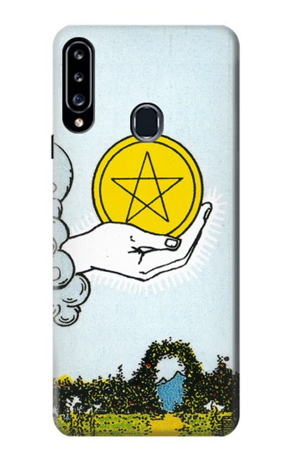 W3722 Tarot Card Ace of Pentacles Coins Hard Case and Leather Flip Case For Samsung Galaxy A20s
