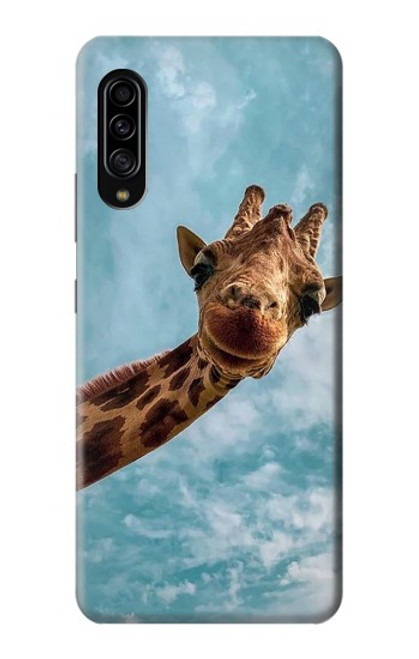 W3680 Cute Smile Giraffe Hard Case and Leather Flip Case For Samsung Galaxy A90 5G