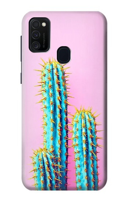 W3673 Cactus Hard Case and Leather Flip Case For Samsung Galaxy M21