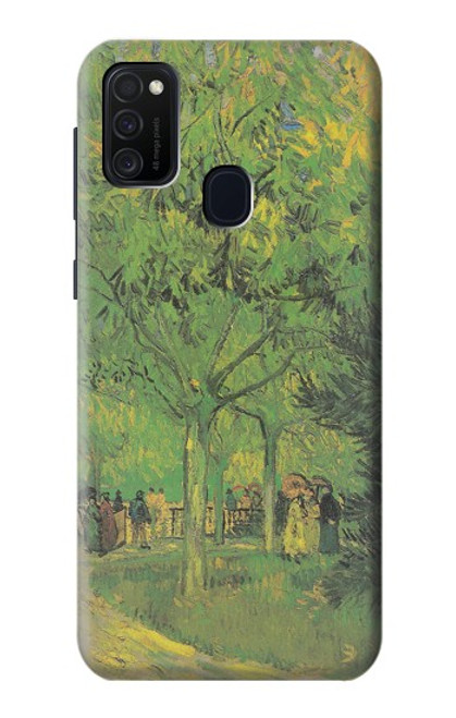 W3748 Van Gogh A Lane in a Public Garden Hard Case and Leather Flip Case For Samsung Galaxy M21