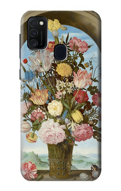 W3749 Vase of Flowers Hard Case and Leather Flip Case For Samsung Galaxy M21