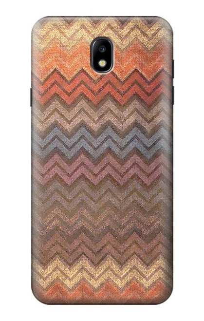 W3752 Zigzag Fabric Pattern Graphic Printed Hard Case and Leather Flip Case For Samsung Galaxy J7 (2018), J7 Aero, J7 Top, J7 Aura, J7 Crown, J7 Refine, J7 Eon, J7 V 2nd Gen, J7 Star