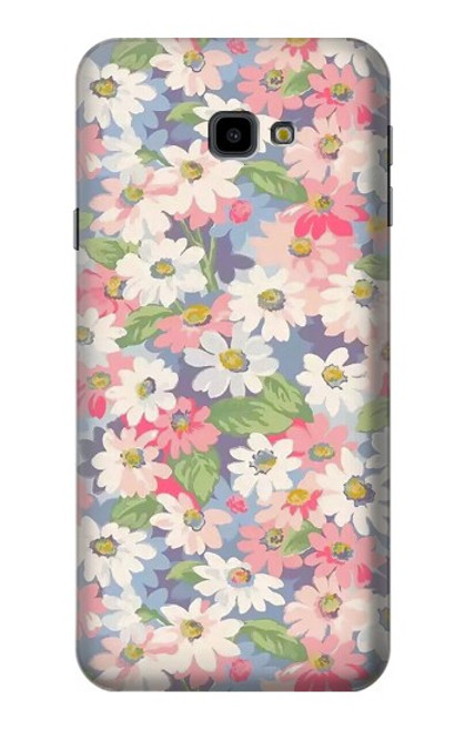 W3688 Floral Flower Art Pattern Hard Case and Leather Flip Case For Samsung Galaxy J4+ (2018), J4 Plus (2018)