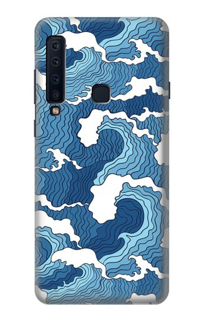 W3751 Wave Pattern Hard Case and Leather Flip Case For Samsung Galaxy A9 (2018), A9 Star Pro, A9s