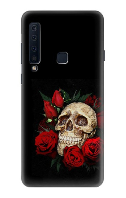 W3753 Dark Gothic Goth Skull Roses Hard Case and Leather Flip Case For Samsung Galaxy A9 (2018), A9 Star Pro, A9s