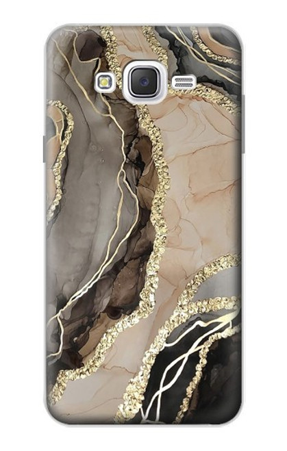 W3700 Marble Gold Graphic Printed Hard Case and Leather Flip Case For Samsung Galaxy J7
