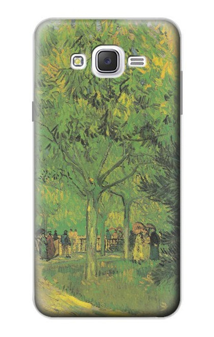 W3748 Van Gogh A Lane in a Public Garden Hard Case and Leather Flip Case For Samsung Galaxy J7