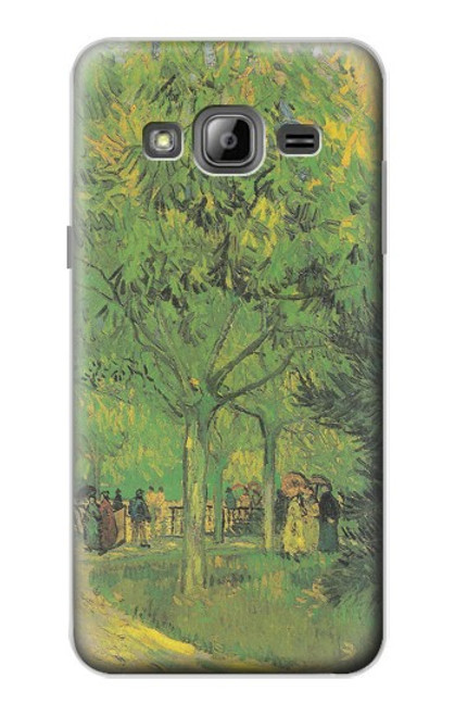 W3748 Van Gogh A Lane in a Public Garden Hard Case and Leather Flip Case For Samsung Galaxy J3 (2016)