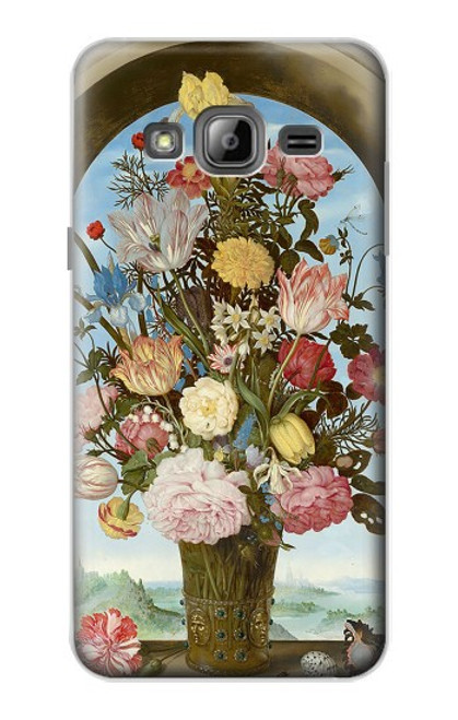 W3749 Vase of Flowers Hard Case and Leather Flip Case For Samsung Galaxy J3 (2016)