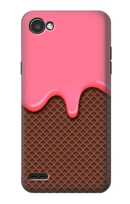 W3754 Strawberry Ice Cream Cone Hard Case and Leather Flip Case For LG Q6