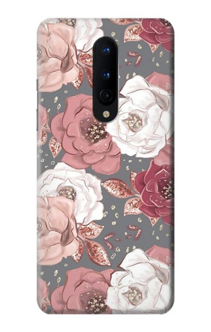 W3716 Rose Floral Pattern Hard Case and Leather Flip Case For OnePlus 8
