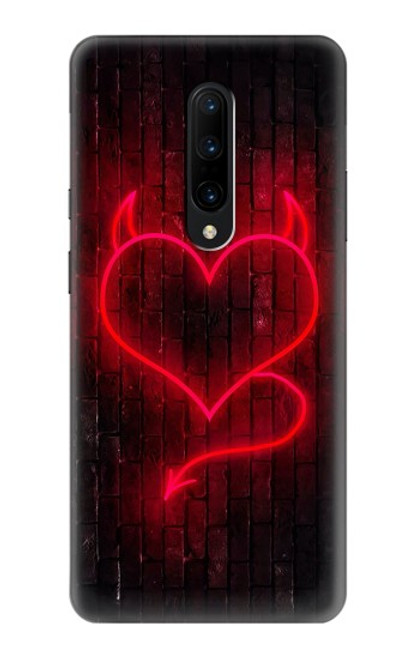 W3682 Devil Heart Hard Case and Leather Flip Case For OnePlus 7 Pro