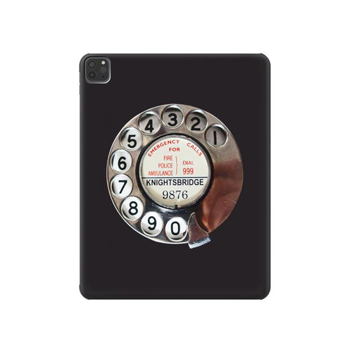 W0059 Retro Rotary Phone Dial On Tablet Hard Case For iPad Pro 11 (2021,2020,2018, 3rd, 2nd, 1st)