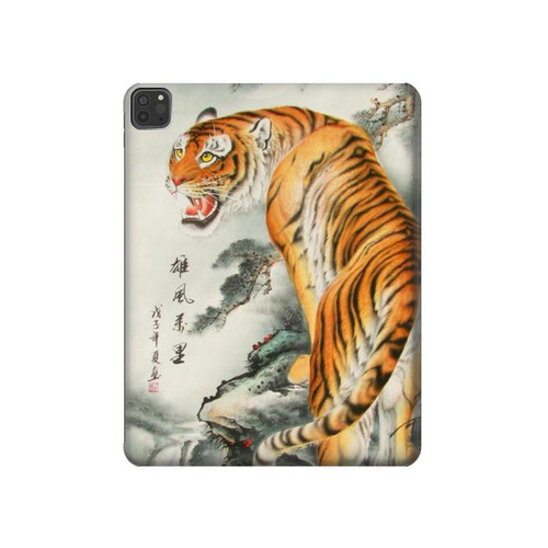 W1934 Chinese Tiger Painting Tablet Hard Case For iPad Pro 11 (2021,2020,2018, 3rd, 2nd, 1st)