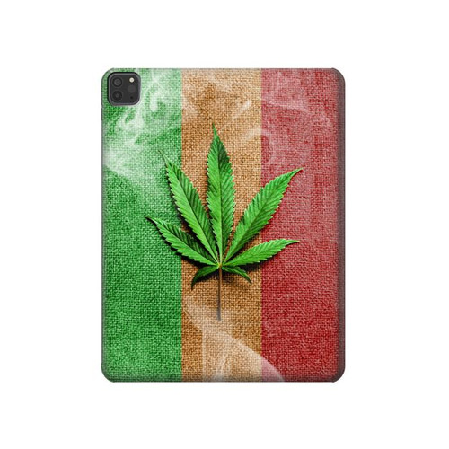 W2109 Marijuana Rasta Flag Tablet Hard Case For iPad Pro 11 (2021,2020,2018, 3rd, 2nd, 1st)