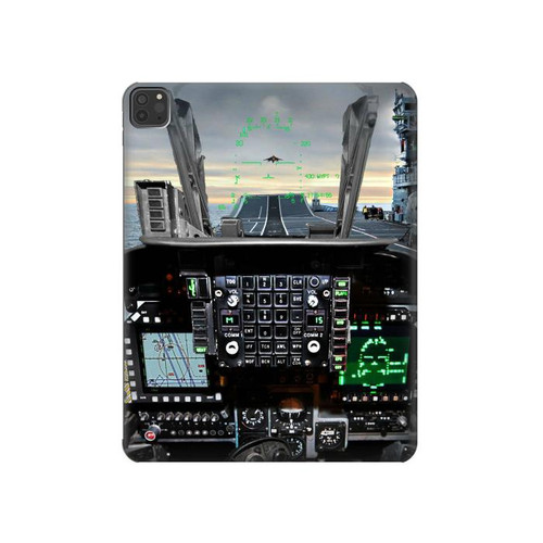 W2435 Fighter Jet Aircraft Cockpit Tablet Hard Case For iPad Pro 11 (2021,2020,2018, 3rd, 2nd, 1st)