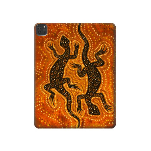 W2901 Lizard Aboriginal Art Tablet Hard Case For iPad Pro 11 (2021,2020,2018, 3rd, 2nd, 1st)