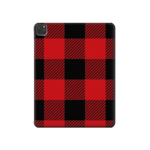 W2931 Red Buffalo Check Pattern Tablet Hard Case For iPad Pro 11 (2021,2020,2018, 3rd, 2nd, 1st)