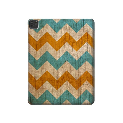 W3033 Vintage Wood Chevron Graphic Printed Tablet Hard Case For iPad Pro 11 (2021,2020,2018, 3rd, 2nd, 1st)