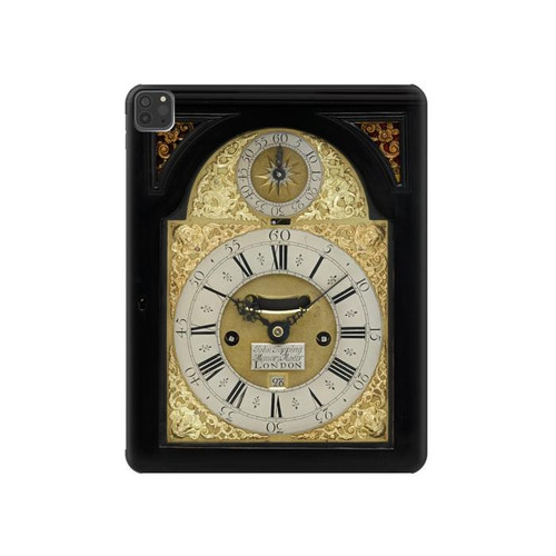 W3144 Antique Bracket Clock Tablet Hard Case For iPad Pro 11 (2021,2020,2018, 3rd, 2nd, 1st)