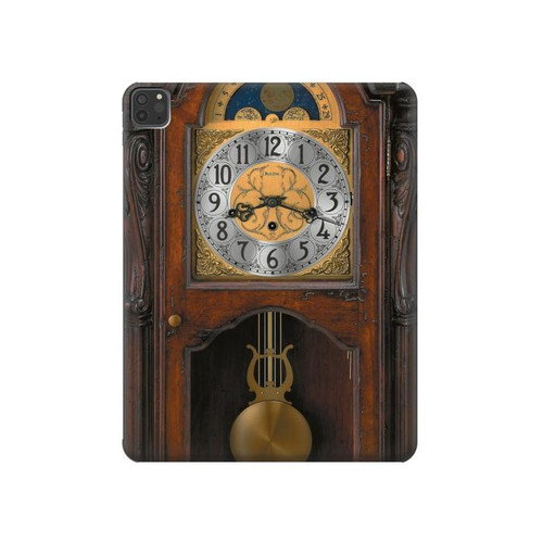 W3173 Grandfather Clock Antique Wall Clock Tablet Hard Case For iPad Pro 11 (2021,2020,2018, 3rd, 2nd, 1st)