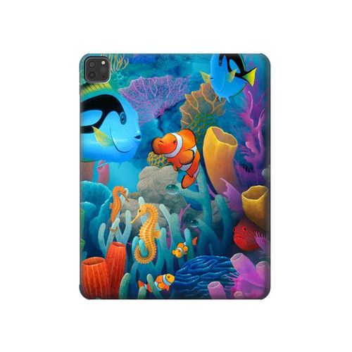 W3227 Underwater World Cartoon Tablet Hard Case For iPad Pro 11 (2021,2020,2018, 3rd, 2nd, 1st)