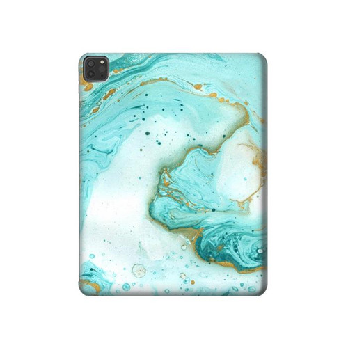 W3399 Green Marble Graphic Print Tablet Hard Case For iPad Pro 11 (2021,2020,2018, 3rd, 2nd, 1st)