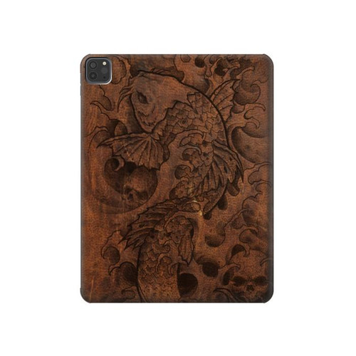 W3405 Fish Tattoo Leather Graphic Print Tablet Hard Case For iPad Pro 11 (2021,2020,2018, 3rd, 2nd, 1st)