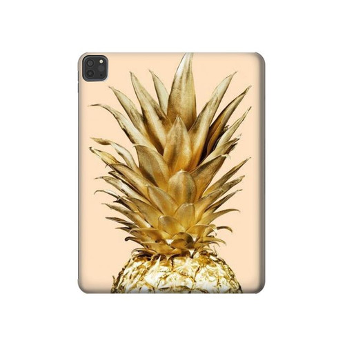 W3490 Gold Pineapple Tablet Hard Case For iPad Pro 11 (2021,2020,2018, 3rd, 2nd, 1st)