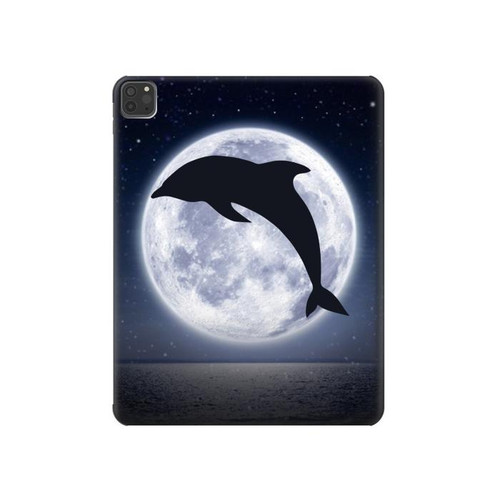 W3510 Dolphin Moon Night Tablet Hard Case For iPad Pro 11 (2021,2020,2018, 3rd, 2nd, 1st)