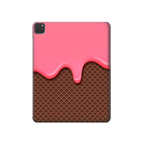 W3754 Strawberry Ice Cream Cone Tablet Hard Case For iPad Pro 11 (2021,2020,2018, 3rd, 2nd, 1st)