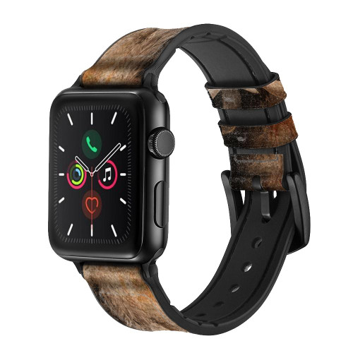 CA0727 Mammoth Ancient Cave Art Silicone & Leather Smart Watch Band Strap For Apple Watch iWatch
