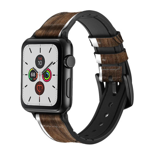 CA0741 Indian Head Silicone & Leather Smart Watch Band Strap For Apple Watch iWatch