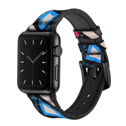 CA0743 Graffiti Street Art Silicone & Leather Smart Watch Band Strap For Apple Watch iWatch