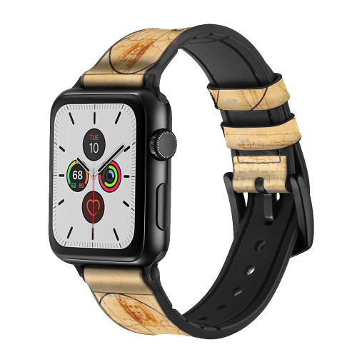 CA0746 Golden Ratio Silicone & Leather Smart Watch Band Strap For Apple Watch iWatch