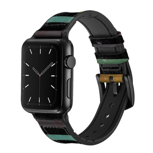CA0748 Colorful Piano Silicone & Leather Smart Watch Band Strap For Apple Watch iWatch