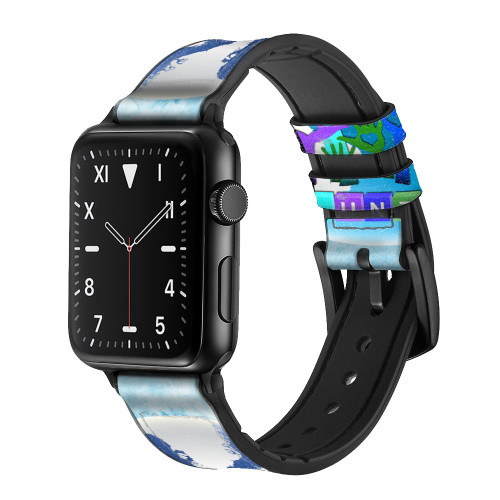 CA0765 Volunteers Make The World Go Round Silicone & Leather Smart Watch Band Strap For Apple Watch iWatch
