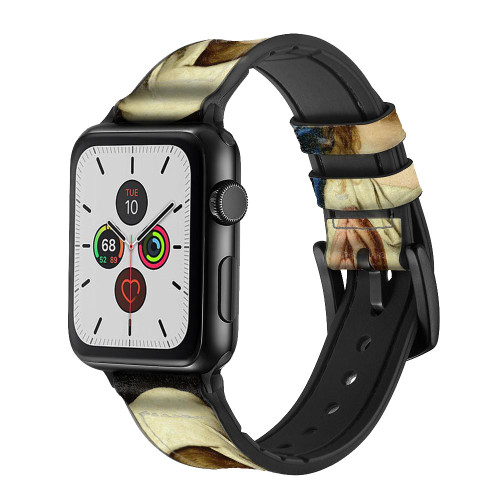 CA0771 Virgin Mary Prayer Silicone & Leather Smart Watch Band Strap For Apple Watch iWatch