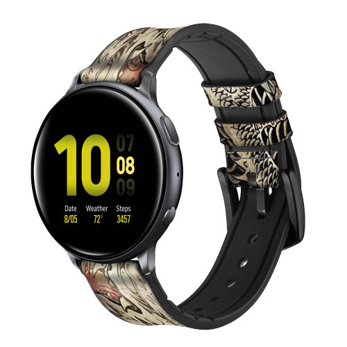 CA0014 Yakuza Tattoo Silicone & Leather Smart Watch Band Strap For Samsung Galaxy Watch, Gear, Active