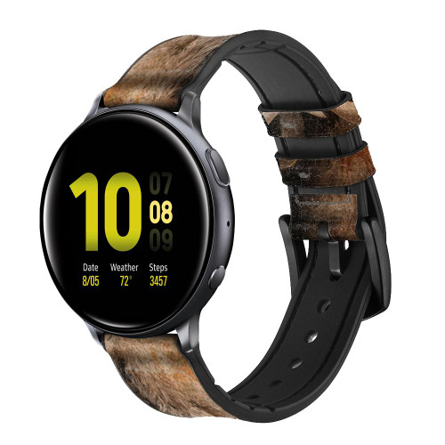 CA0727 Mammoth Ancient Cave Art Silicone & Leather Smart Watch Band Strap For Samsung Galaxy Watch, Gear, Active