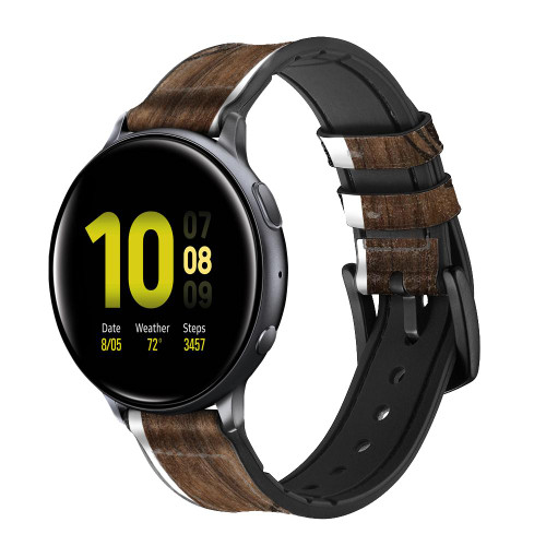 CA0741 Indian Head Silicone & Leather Smart Watch Band Strap For Samsung Galaxy Watch, Gear, Active
