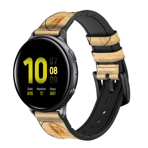 CA0746 Golden Ratio Silicone & Leather Smart Watch Band Strap For Samsung Galaxy Watch, Gear, Active