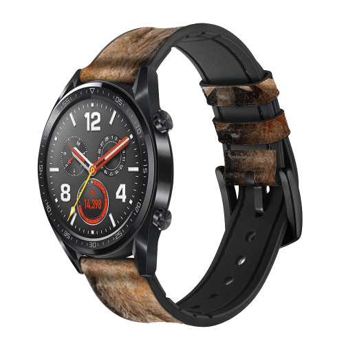 CA0727 Mammoth Ancient Cave Art Silicone & Leather Smart Watch Band Strap For Wristwatch Smartwatch