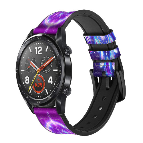 CA0778 Cute Galaxy Dream Catcher Silicone & Leather Smart Watch Band Strap For Wristwatch Smartwatch