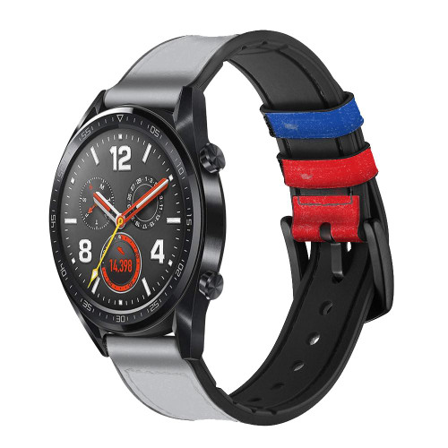 CA0819 Modern Art Silicone & Leather Smart Watch Band Strap For Wristwatch Smartwatch