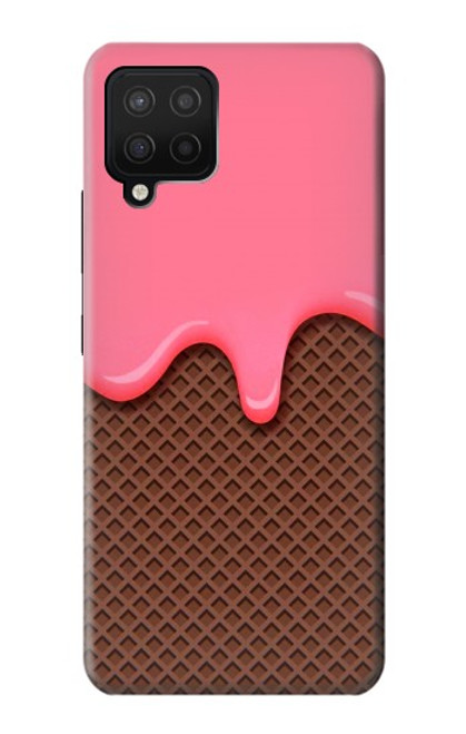 W3754 Strawberry Ice Cream Cone Hard Case and Leather Flip Case For Samsung Galaxy A12