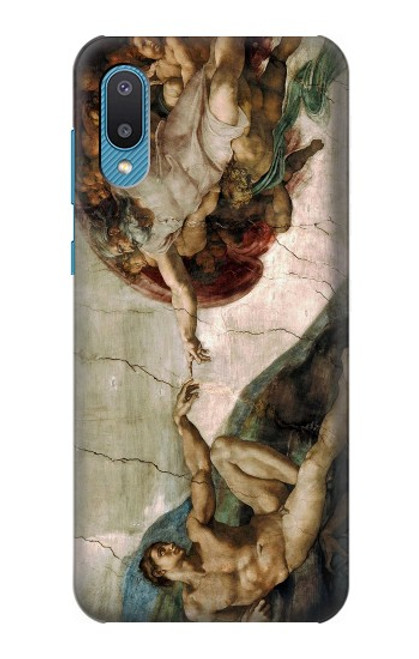 W0179 Michelangelo Creation of Adam Hard Case and Leather Flip Case For Samsung Galaxy A04, Galaxy A02, M02