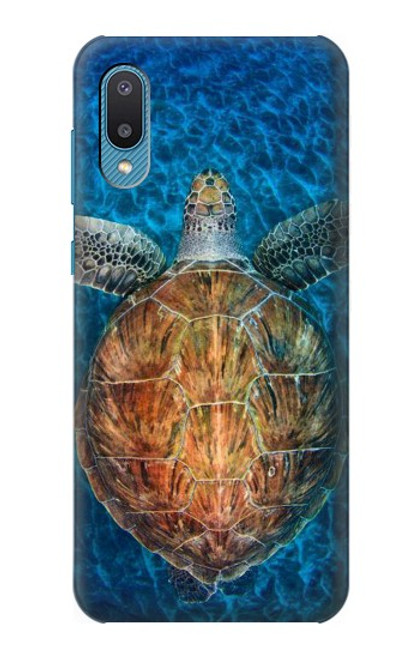 W1249 Blue Sea Turtle Hard Case and Leather Flip Case For Samsung Galaxy A04, Galaxy A02, M02