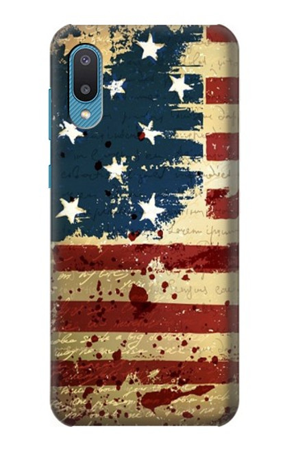 W2349 Old American Flag Hard Case and Leather Flip Case For Samsung Galaxy A04, Galaxy A02, M02