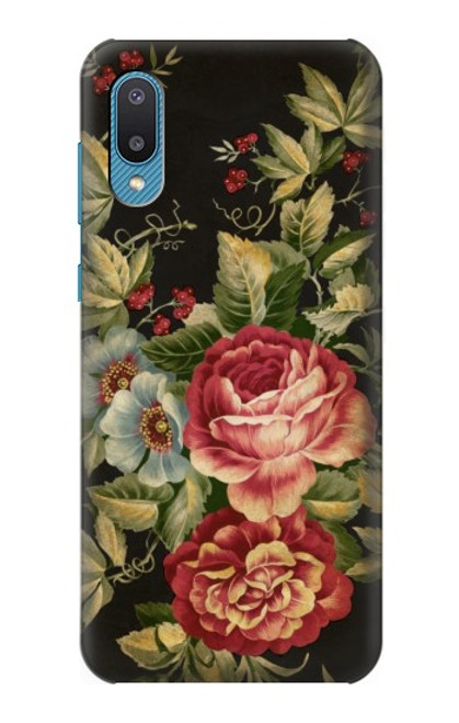 W3013 Vintage Antique Roses Hard Case and Leather Flip Case For Samsung Galaxy A04, Galaxy A02, M02